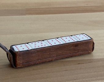 Vintage Set of Poker Dice in Leather Case