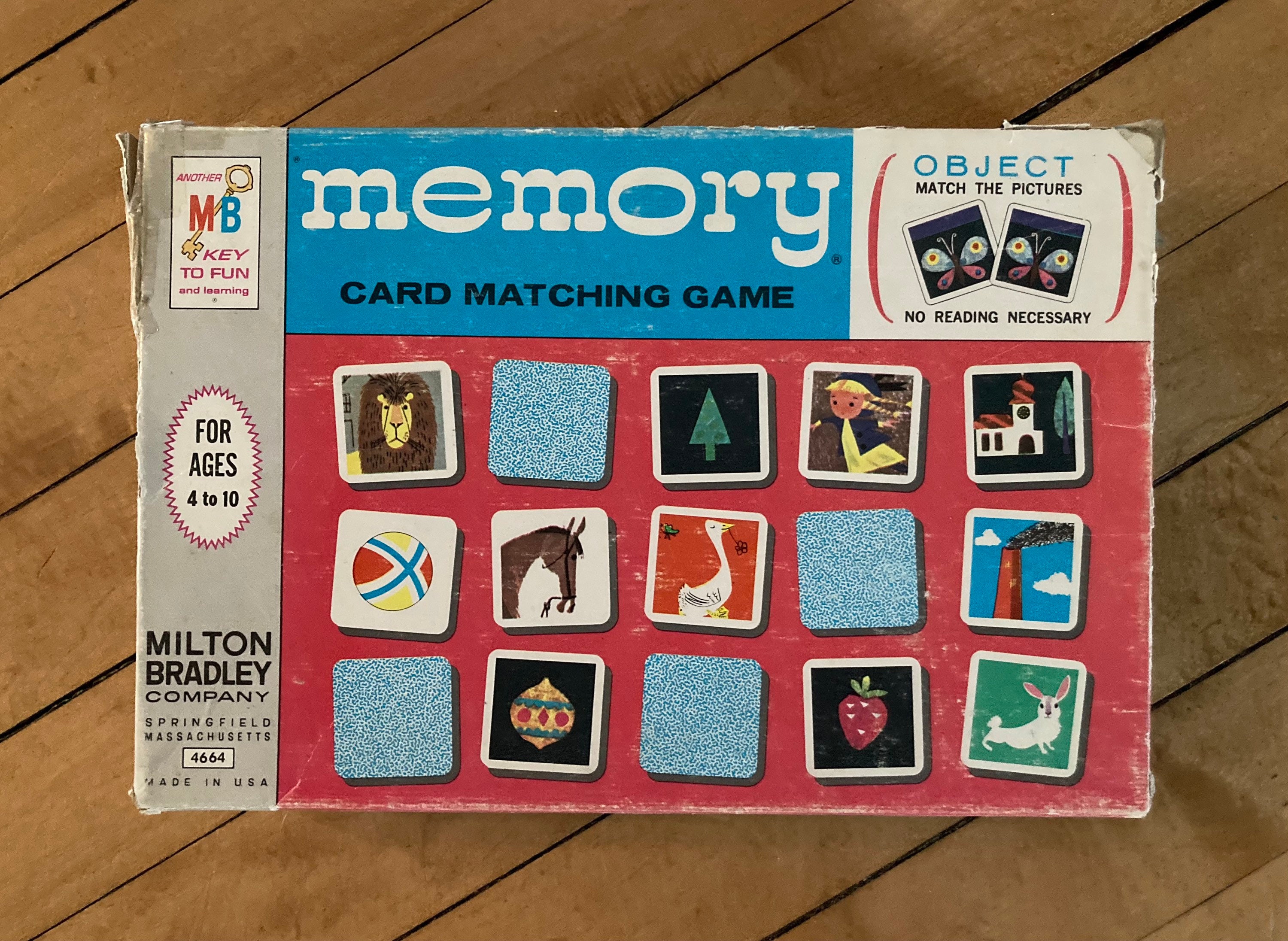 Vintage Memory Card Matching Game Complete milton Bradley - Etsy