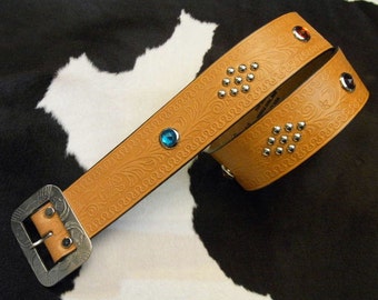 No.160 "PRE 1935"　Handmade Vintage Reproduction Studded Jeweled Cowboy Western Belt