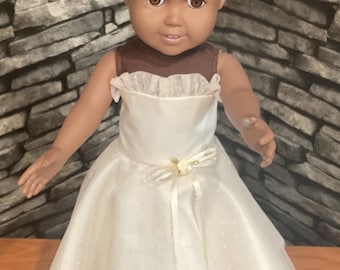 Handmade Ivory Bridal Gown: 18" Doll Formal Dress