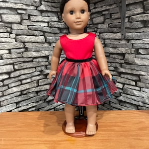 Red Satin Christmas Dress for all 18&quot; Dolls