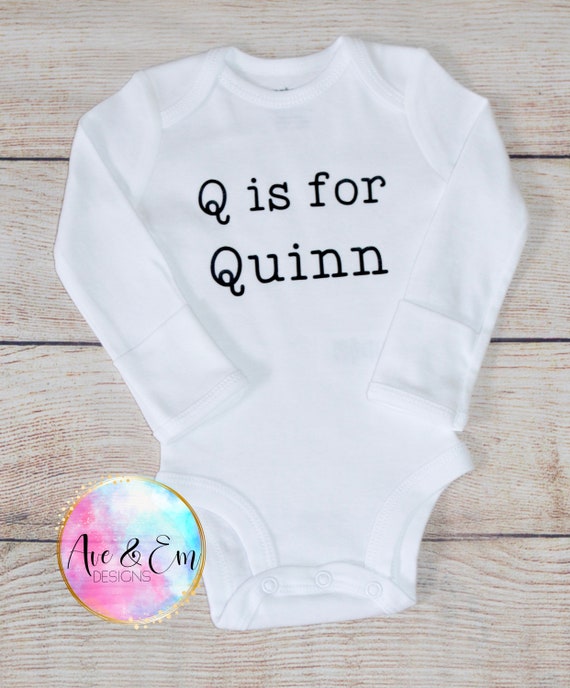 baby girl gift gender neutral newborn baby outfit letter and name Baby announcement baby reveal Personalized baby bodysuit baby girl