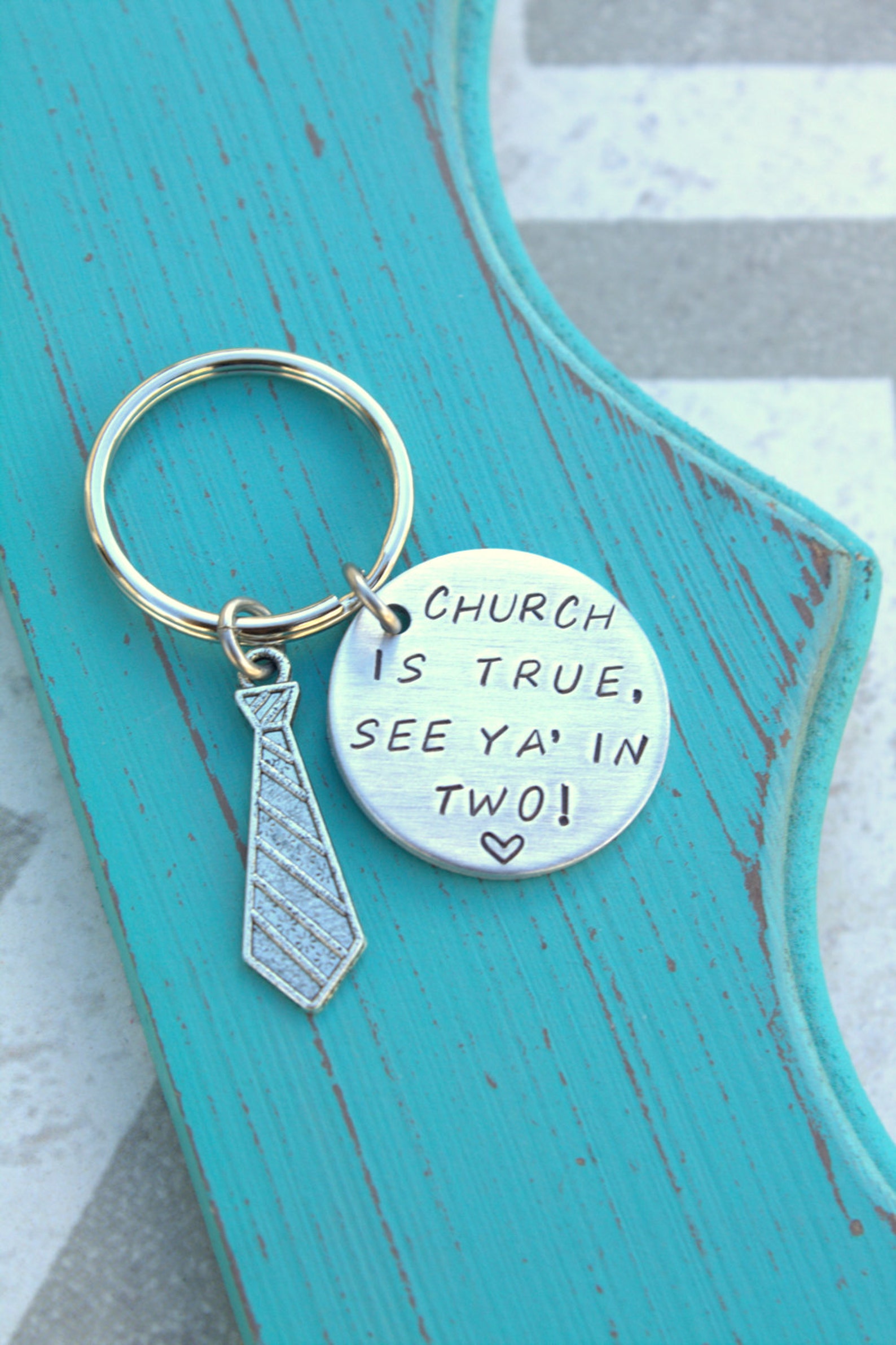 Missionary Keychain Hand Stamped Keychain Church is True Etsy