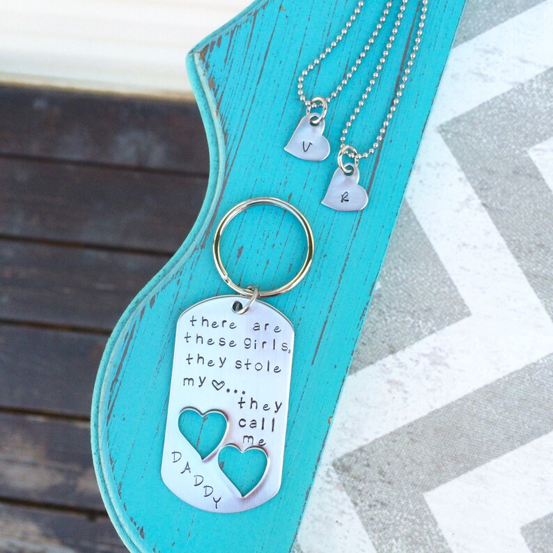 Hand Stamped Keychain & Necklace Daddy's Girl There is Etsy