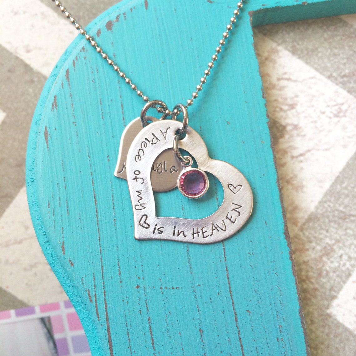 Personalized Memorial Necklace A Piece of My Heart is in Etsy