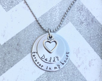 Memory Necklace - Forever in my heart - Loss of a loved one - gift - infant loss - mom - dad - child loss - memorial necklace - tribute neck