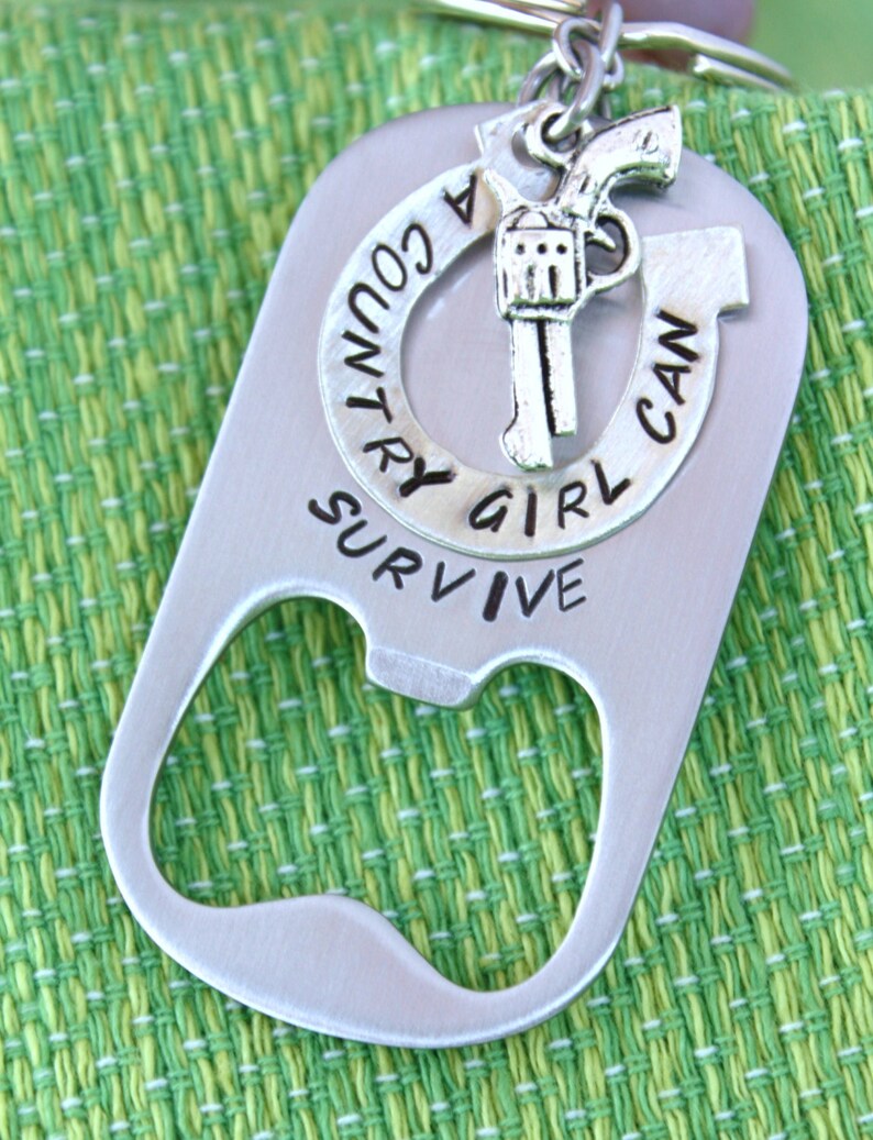 Country Keychain Bottle Opener Cute Gift Tom Boy Gun Etsy