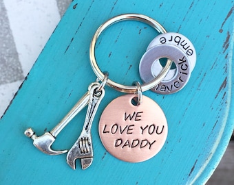 Keychain for Dad WITH CHARM - Number 1 DAD