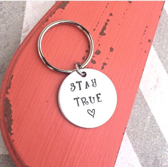 Hand Stamped Keychain Custom Keychain Thoughtful Gift