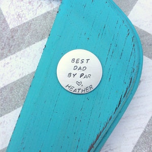 Golf Ball Marker - Hand Stamped - Stainless Steel - Father&#39;s Day - Dad - Gift - Present - Golfer - Brother - Husband - Personalized - Custom