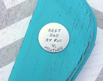 Golf Ball Marker - Hand Stamped - Stainless Steel - Father's Day - Dad - Gift - Present - Golfer - Brother - Husband - Personalized - Custom