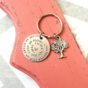 Sister to Sister Keychain - A couple of nuts off the family tree necklace - Sisters - Family Tree - Friends - Sister we will always be
