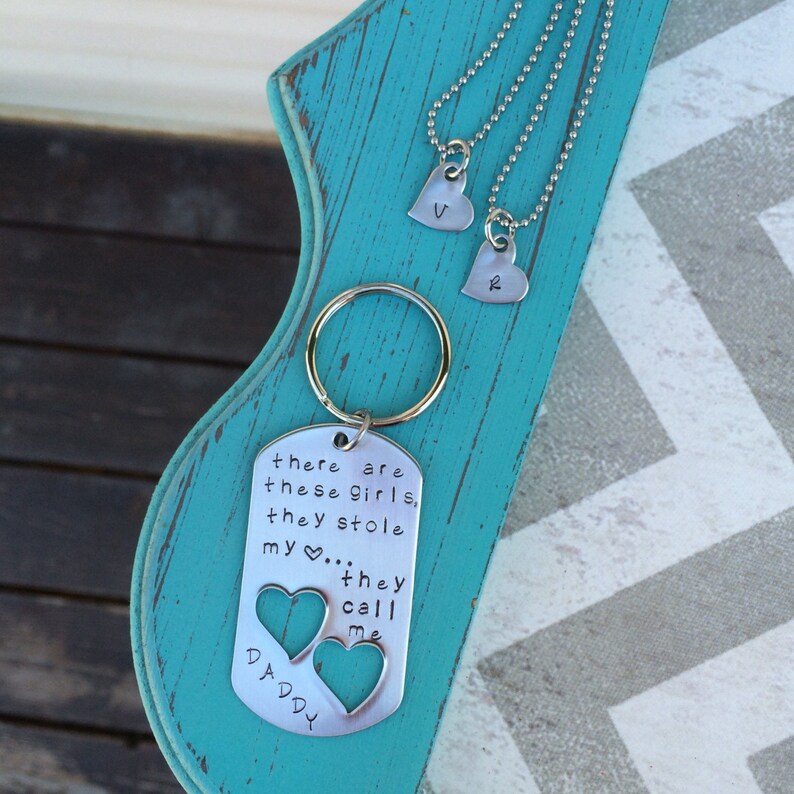 Hand Stamped Keychain & Necklace Daddy's Girl There is Etsy