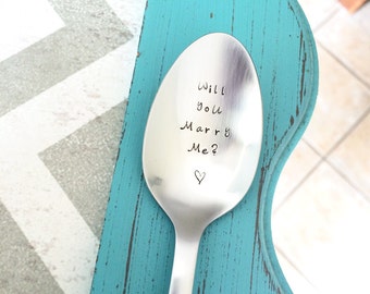 Customized Engagement "Will You Marry Me" Spoon - Creative way to ask - Hand stamped - Gift - Customized - Souvenir - Keepsake