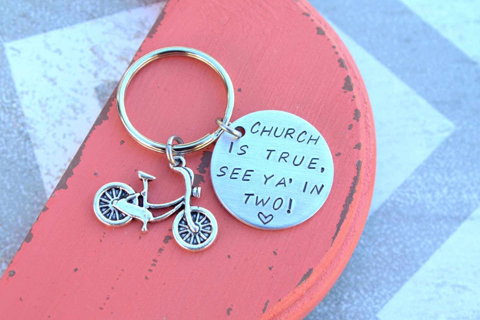 Missionary Keychain Hand Stamped Keychain Church is True Etsy