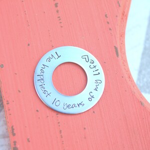 Anniversary Token - Anniversary Keychain Charm - Hand Stamped Keychain - Anniversary Gift - Wedding date anniversary - Custom Token Charm