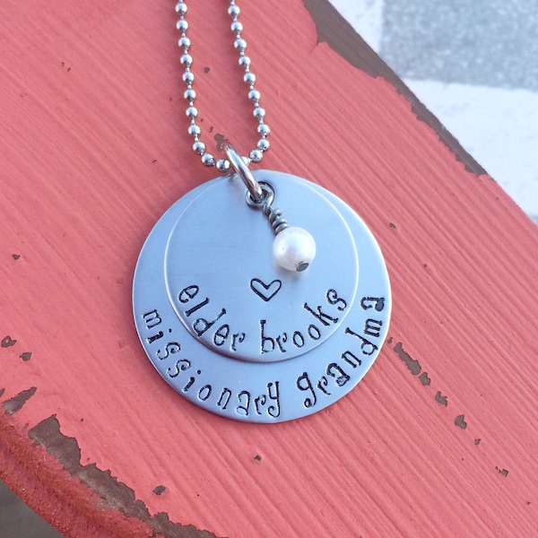 Missionary Grandma Necklace - LDS Mission Necklace - Missionary Grandma gift - Personalized necklace - Mormon gift idea - Called to serve