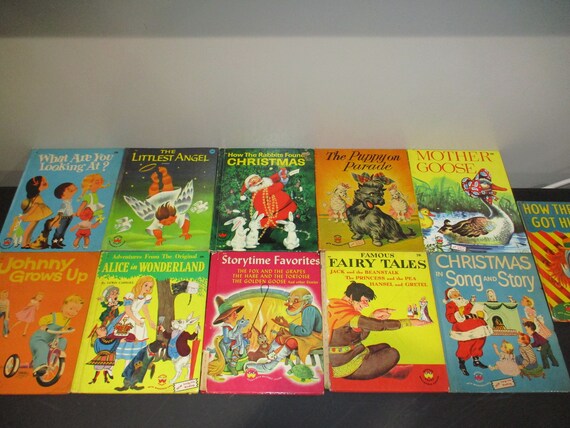 Collection of 5 1977 Wonder Books For Children Hardcovers Heidi Cinderella Pinocchio Alice in Wonderland Sleeping Beauty Excellent Condition