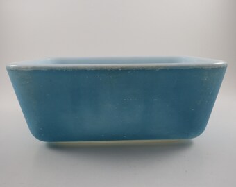 Vintage Blue Pyrex 502-B Refrigerator Dish