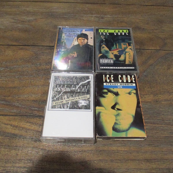Vintage 1990's Ice Cube Cassette Tapes Bootlegs & B-Sides The Predator Steady Mobbin Sold Individually