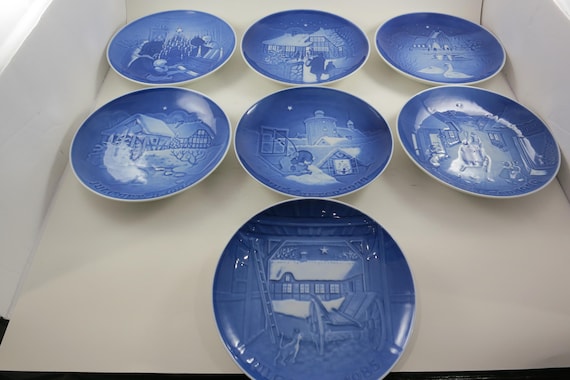 Bing & Grondahl Christmas Plates: 1971, 73, 74, 75, 77, 79, 85 Set