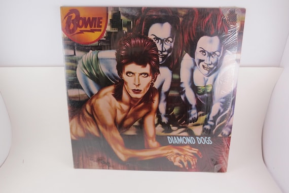 Vintage 1974 David Bowie Diamond Dogs Vinyl LP: Original Orange Label Pressing