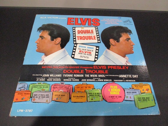 Vintage 1967 Vinyl LP Record Double Trouble Soundtrack Elvis Presley Very Good Condition Mono w/Original Photo 58184
