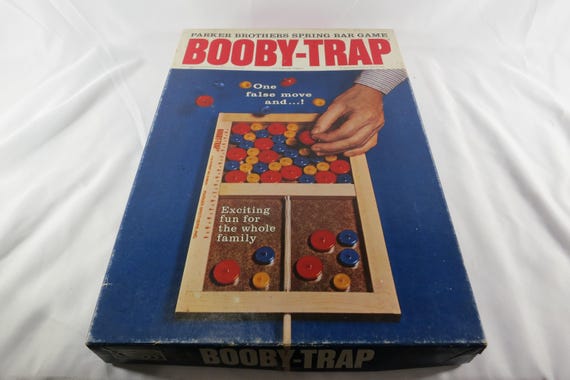 Vintage 1965 Parker Brothers Booby-Trap Spring Bar Game (Original Box)