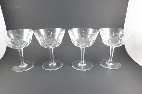 Set of Four Orrefors Crystal Bernadette Champagne Sherbet Coupe Glasses