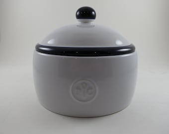 Pampered Chef White & Black 2 Piece Condiment Dish