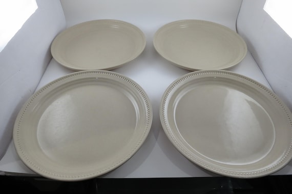 Set of Four Vintage Dansk Craft Colors Oatmeal 10 3/8 Inch Heavy Dinner Plates