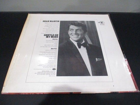 Vintage 1968 Vinyl LP Record Gentle On My Mind Dean Martin Excellent Condition In Shrink 72110