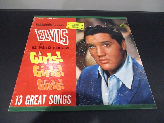 Vintage 1962 Vinyl LP Record Elvis Presley in Girls! Girls! Girls! Soundtrack Very Good Condition Living Stereo Pressing 58181