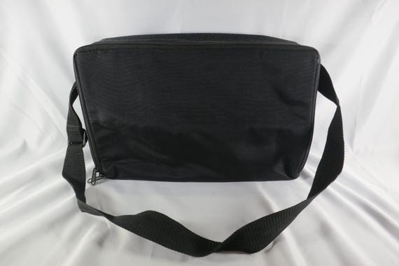 Vintage Black Cassette Tape Case: Holds 60 Tapes Double Sided with Carrying Strap