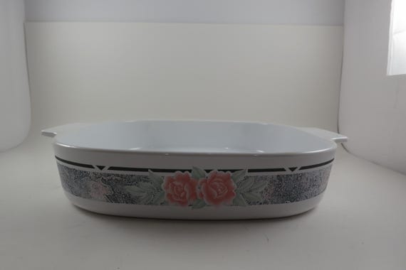 1991-1994 Corning Ware A-10-B Silk & Roses Pattern 10 Inch 2.5 Liter Skillet Excellent Condition