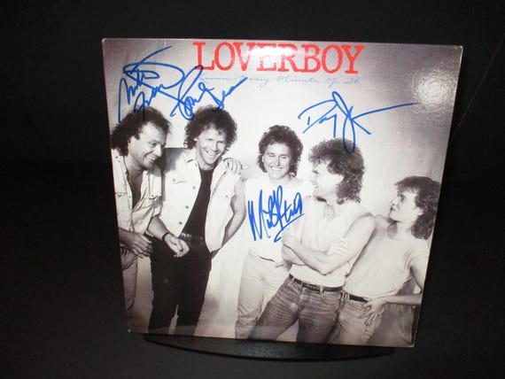 Vintage 1985 Vinyl LP Record Loverboy Lovin Every Minute of It SIGNED by Four Band Members Excellent Condition 23333
