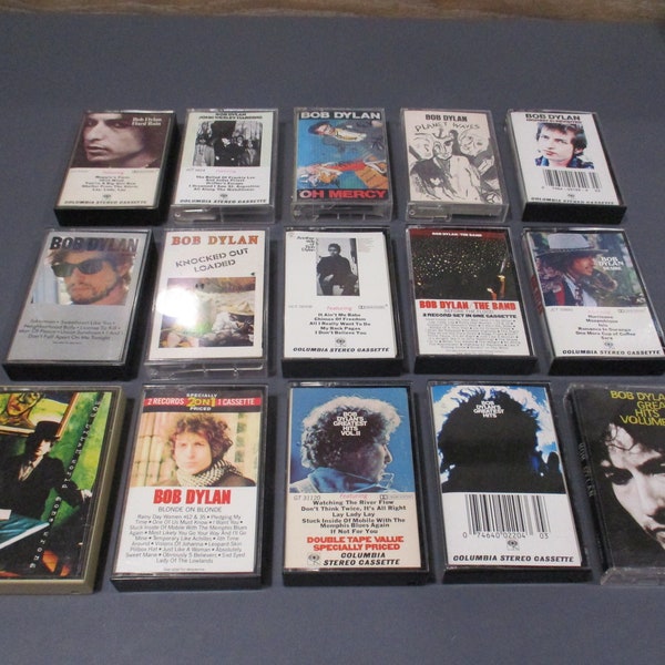 Vintage 1980's Bob Dylan Cassette Tapes Highway 61 Revisited Before the Flood Greatest Hits Sold Individually