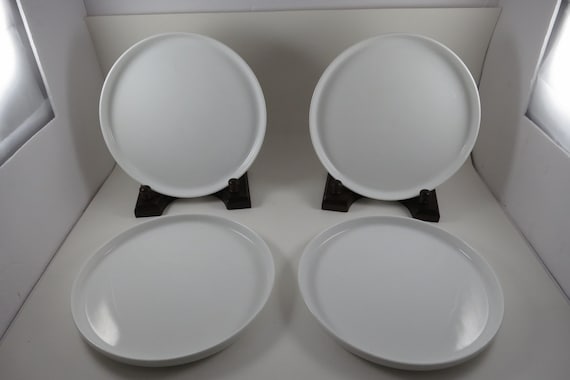 Vintage Mikasa Samantha Solid White 8 1/4 Inch Salad Plates Set of 4