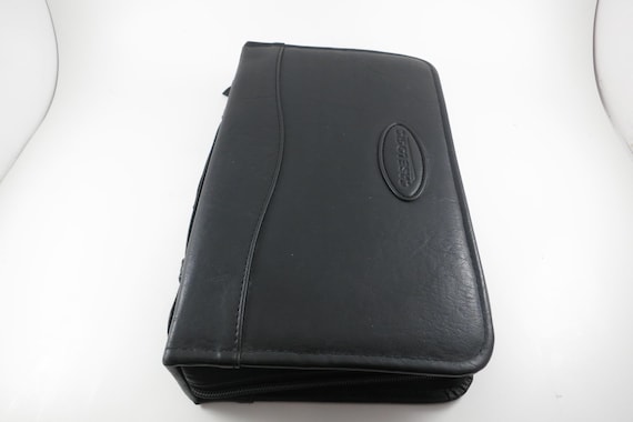 90s Case Logic CD Holder Book: Black Faux Leather, 72 Discs, Side Handle
