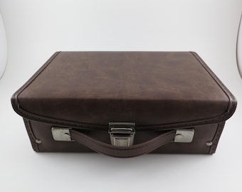 Vintage 80s Brown Cassette Tape Holder - Holds 12