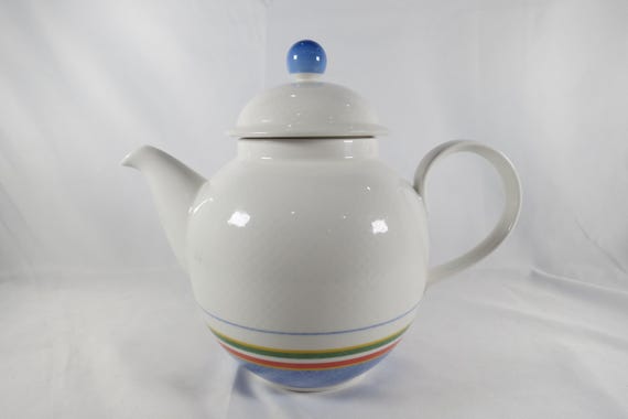 Vintage Villeroy & Boch Tipo Viva Key Biscayne Pattern Porcelain Teapot