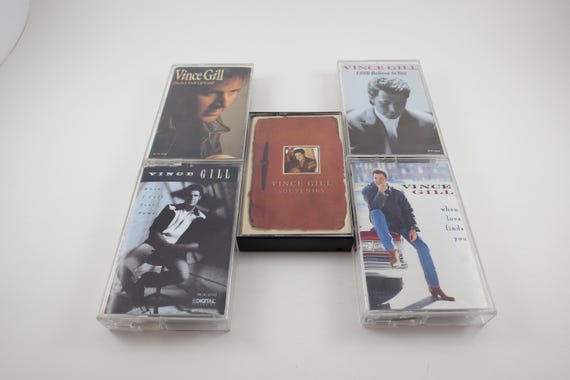 Vintage 1980's Vince Gill Cassette Tapes Excellent Condition Best Of When I Call Your Name Pocket Full of Gold More Sold Individually