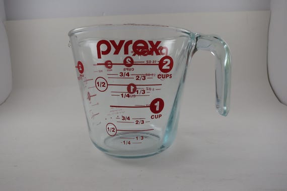 Vintage Pyrex 2-Cup Measuring Cup - Red Letter Design