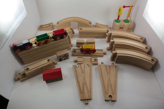 Vintage Large 55 Piece Brio Original Train Set All Brio Bridges Track Huge Layout Hours of Entertainment
