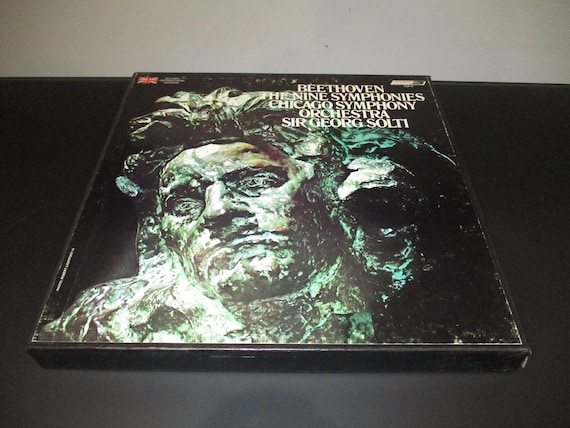 Vintage 1975 Vinyl LP 9 Record Box Set Beethoven Nine Symphonies Chicago Symphony George Solti Excellent Condition 67161