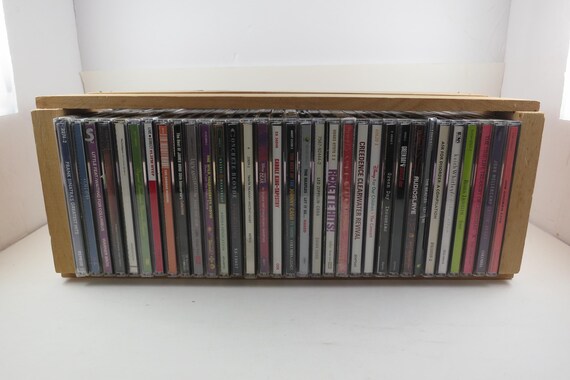Vintage Wooden 33 CD Holder Display