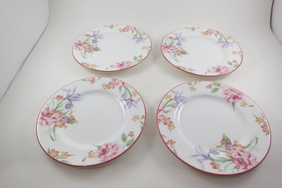 Royal Albert Bone China Bread Plates, Ophelia Floral Pattern, Set of 4