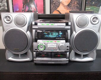 Vintage Aiwa CX-NMT720 Digital Audio System Complete Home Stereo with Speakers Remote CD Changer Free Shipping