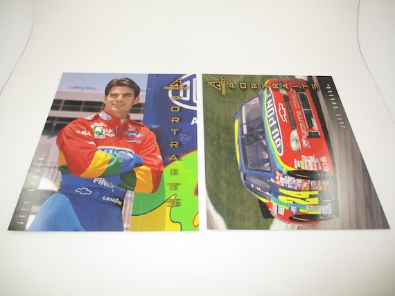 1997 Pinnacle Portraits Nascar Winston Cup Series 8x10 Driver 2 Card Set of Jeff Gordon Mint Condition