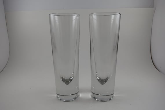Vintage 1980's Pair of Carlo Moretti Bullet Glasses Italian Heavy 7 Inches Tall